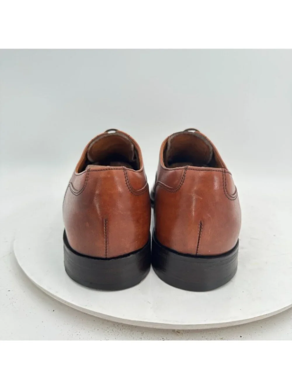 Barker Men Sz 7 US 8 Brown Tan Leather Brogue Cap Toe Lace Up Oxford Dress Shoes